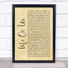Young Thug Me Or Us Rustic Script Song Lyric Wall Art Print