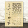 Bryan Adams When You Love Someone Rustic Script Song Lyric Wall Art Print