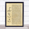 Charlie Puth One Call Away Rustic Script Song Lyric Wall Art Print