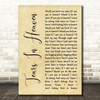 Eric Clapton Tears In Heaven Rustic Script Song Lyric Wall Art Print