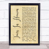 Eric Clapton Tears In Heaven Rustic Script Song Lyric Wall Art Print