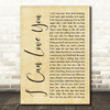 Gary Allan I Can Love You Rustic Script Song Lyric Wall Art Print