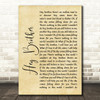 Avicii Hey Brother Rustic Script Song Lyric Quote Music Print