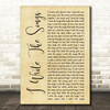 Barry Manilow I Write The Songs Rustic Script Song Lyric Quote Music Print