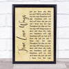 Buddy Holly True Love Ways Rustic Script Song Lyric Quote Music Print