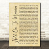 Disturbed Hold On To Memories Rustic Script Song Lyric Quote Music Print