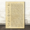 Eurythmics Sweet Dreams (Are Made of This) Rustic Script Song Lyric Quote Music Print