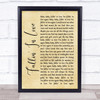 Hamilton, Joe Frank & Reynolds Fallin' In Love Rustic Script Song Lyric Quote Music Print
