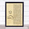 Jump Little Children B-13 Rustic Script Song Lyric Quote Music Print