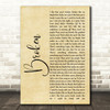 Lovelytheband Broken Rustic Script Song Lyric Quote Music Print