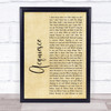 Oasis Acquiesce Rustic Script Song Lyric Quote Music Print