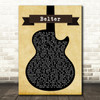 Gerry Cinnamon Belter Black Guitar Song Lyric Quote Print