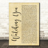 Rodney Atkins Watching You Rustic Script Song Lyric Quote Music Print