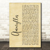 Shinedown Amaryllis Rustic Script Song Lyric Quote Music Print