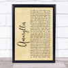 Shinedown Amaryllis Rustic Script Song Lyric Quote Music Print