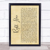 Staind Right Here Rustic Script Song Lyric Quote Music Print