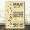 The Beatles Good Day Sunshine Rustic Script Song Lyric Quote Music Print