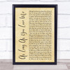 Backstreet Boys As Long As You Love Me Rustic Script Song Lyric Quote Print