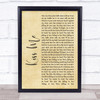 Ed Sheeran Kiss Me Rustic Script Song Lyric Quote Print