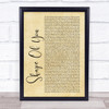 Ed Sheeran Shape Of You Rustic Script Song Lyric Quote Print