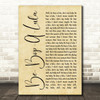 Gene Vincent Be-Bop-A-Lula Rustic Script Song Lyric Quote Print