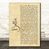Gerry Cinnamon Belter Rustic Script Song Lyric Quote Print