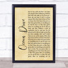 Lighthouse Family Ocean Drive Rustic Script Song Lyric Quote Print