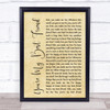 Queen You're My Best Friend Rustic Script Song Lyric Quote Print