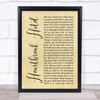 Elvis Presley Heartbreak Hotel Rustic Script Song Lyric Quote Print
