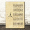 Spandau Ballet True Rustic Script Song Lyric Quote Print