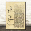 The Beatles I Feel Fine Rustic Script Song Lyric Quote Print