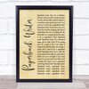 The Beatles Paperback Writer Rustic Script Song Lyric Quote Print