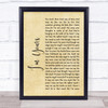 The Script I'm Yours Rustic Script Song Lyric Quote Print