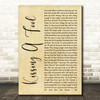 George Michael Kissing A Fool Rustic Script Song Lyric Quote Print