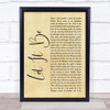 The Beatles Let It Be Rustic Script Song Lyric Quote Print
