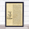 Ed Sheeran & Beyonce Perfect Rustic Script Song Lyric Quote Print