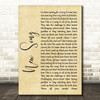 Howard Jones New Song Rustic Script Song Lyric Quote Print