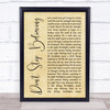 Journey Don't Stop Believing Rustic Script Song Lyric Quote Print