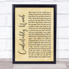 Pink Floyd Comfortably Numb Rustic Script Song Lyric Quote Print