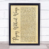 Westlife Flying Without Wings Rustic Script Song Lyric Quote Print