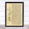 Westlife Hello My Love Rustic Script Song Lyric Quote Print