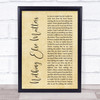 Metallica Nothing Else Matters Rustic Script Song Lyric Quote Print