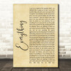 Alanis Morissette Everything Rustic Script Song Lyric Quote Print