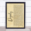 Deacon Blue Dignity Rustic Script Song Lyric Quote Print