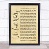 Engelbert Humperdinck The Last Waltz Rustic Script Song Lyric Quote Print