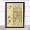 Jim Reeves He'll Have To Go Rustic Script Song Lyric Quote Print