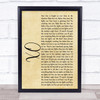John Mayer XO Rustic Script Song Lyric Quote Print