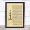 Kate Nash Foundations Rustic Script Song Lyric Quote Print