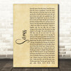 Pearl Jam Sirens Rustic Script Song Lyric Quote Print