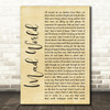Tears For Fears Mad World Rustic Script Song Lyric Quote Print